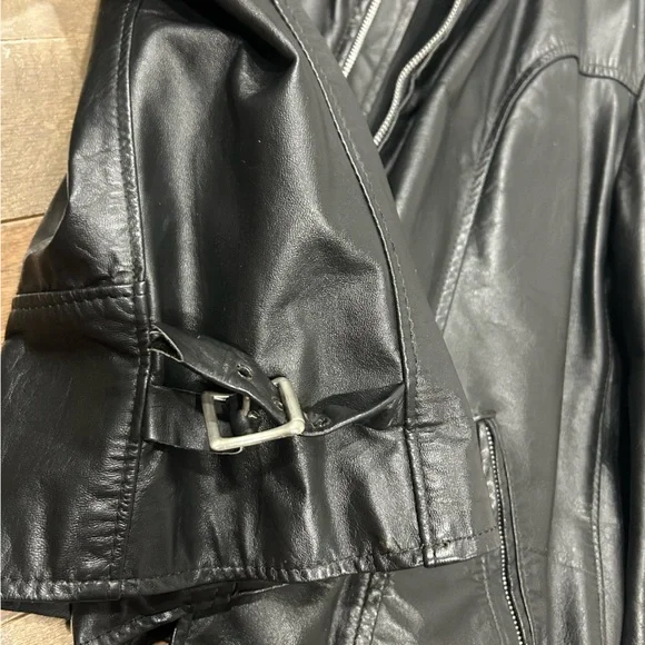 Vintage leather jacket biker jacket size Large heavy duty - Picture 4 of 13